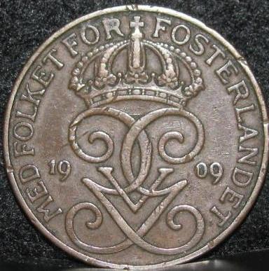 1909-5-Ore-Sweden-Large-Cross---Grade-Please