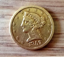 1857-'O'-Gold-Half-Eagle
