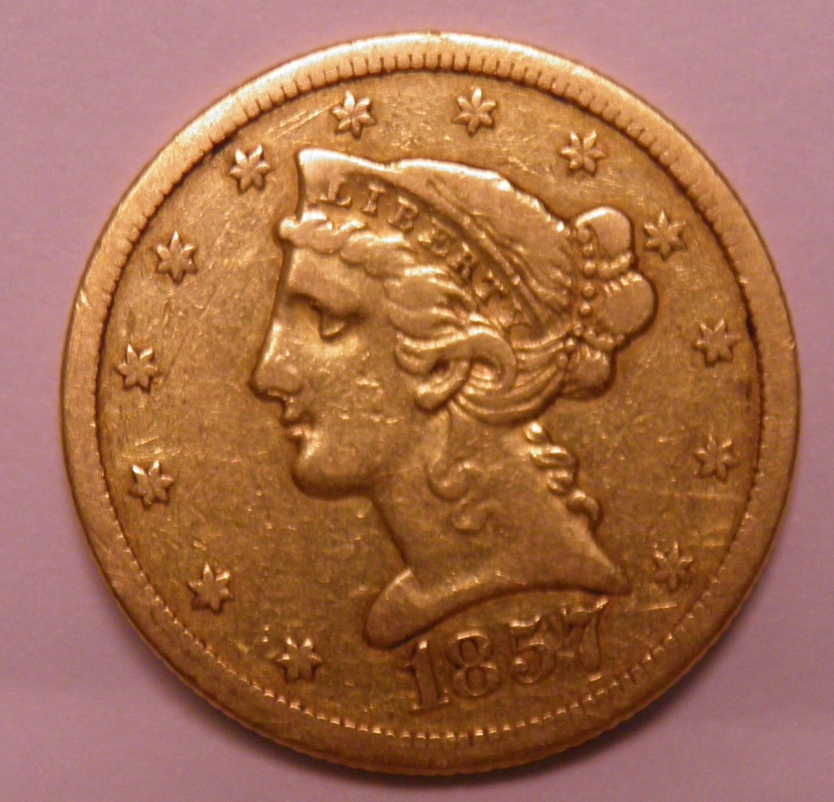 1857-'O'-Gold-Half-Eagle