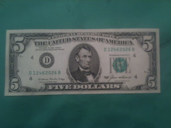 Printed-On-One-Side-1985-5-Dollar-Bill