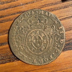 Azores-Terceira-1829-Cast-80-Reis,-Strange-Indentations?-Ideas?