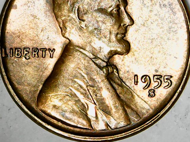 1955-S-LWC-Die-Crack,-Split-Rim-And-Off-Center