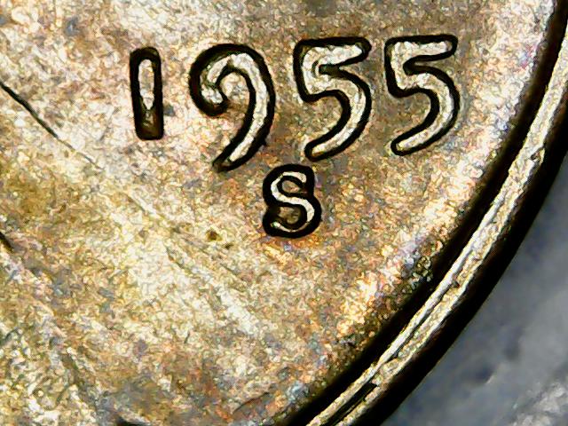 1955-S-LWC-Die-Crack,-Split-Rim-And-Off-Center