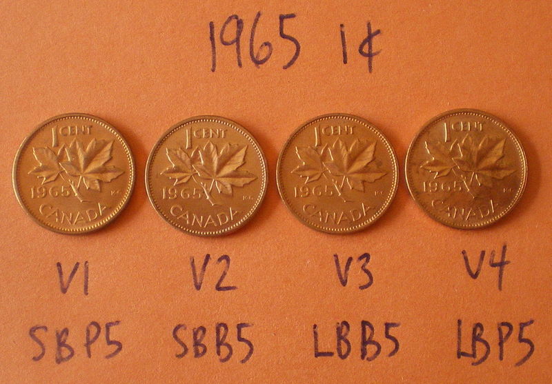 1965-Cent-All-4-Varieties