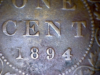 Canadian-Large-Cent:-1894-Thick-4-Variety?