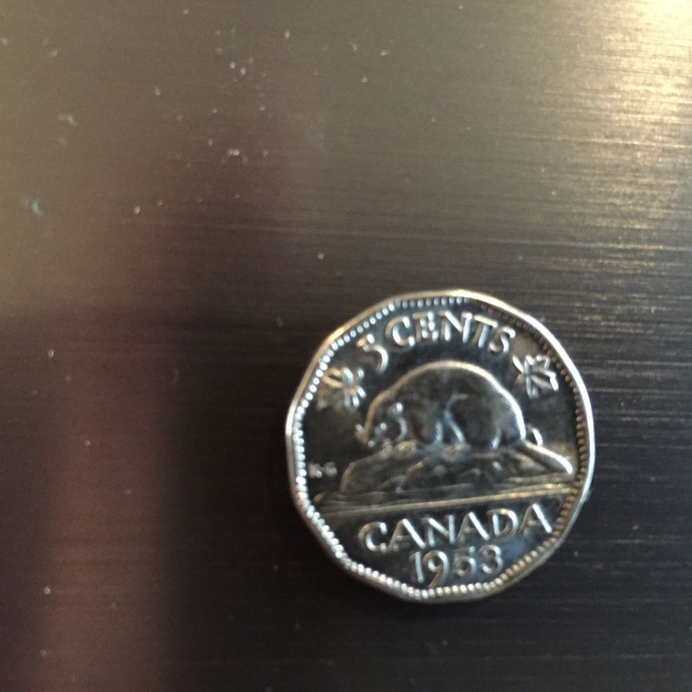1953-Nickel-Nice-And-Bright,-Near-Mple-Leaf?