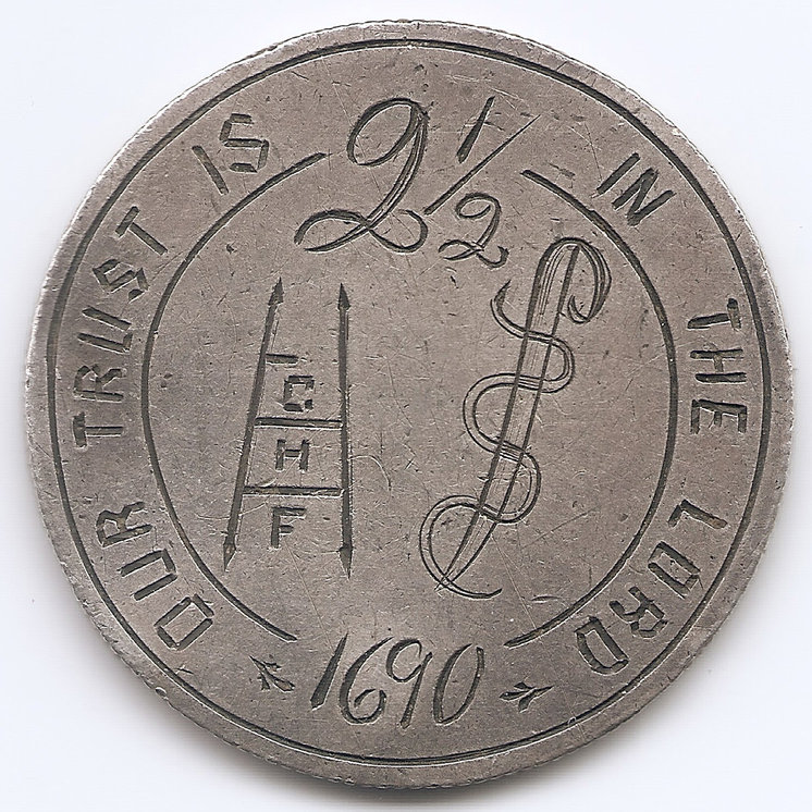 Love-Token-On-Newfoundland-Half-Dollar-Fraternal-Or-Religious-Society?