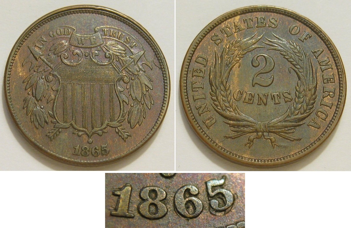 1865-2c-Repunched-Date,-Toning?