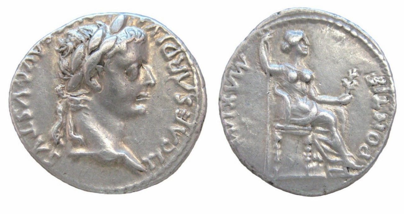 Ad-14-37-Silver-Denarius-Showing-Tiberius-Was-Issued-Under-His-Rule