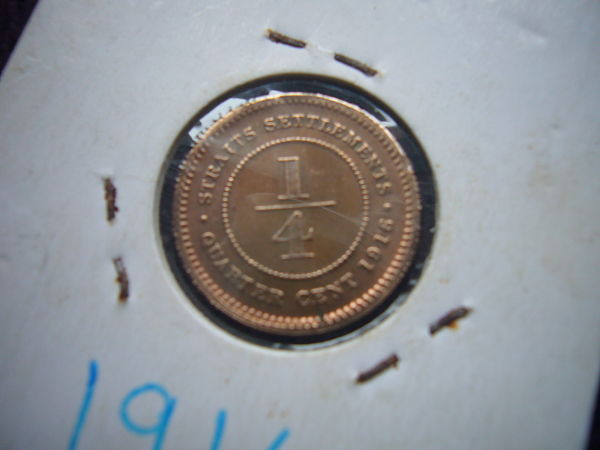 Odd-Dated-Coins-1/4-Cents-Straits-Settlement-1916