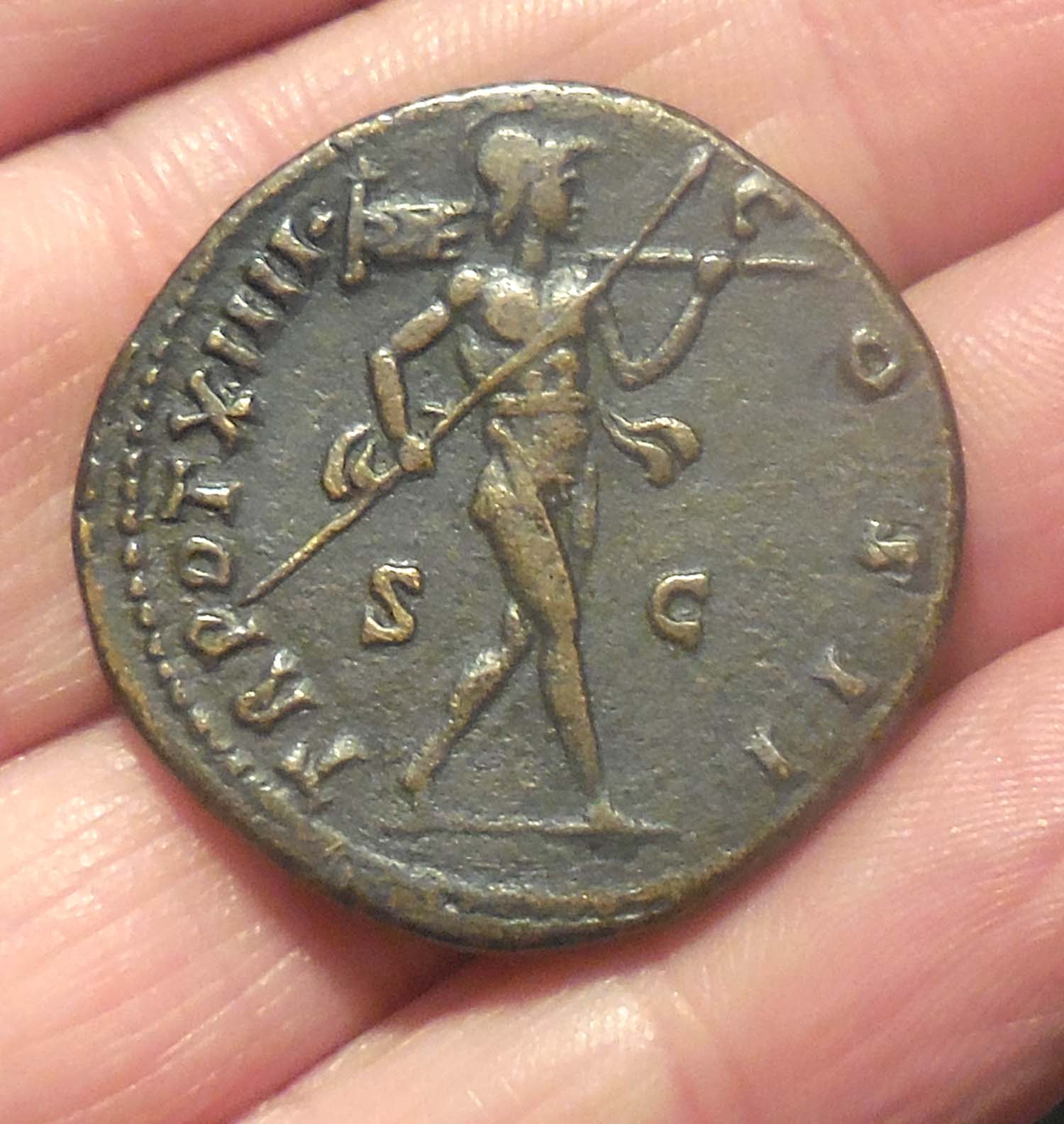 Marcus-Aurelius-Sestertius:--Pitted-Obverse-But-Amazing-Reverse: