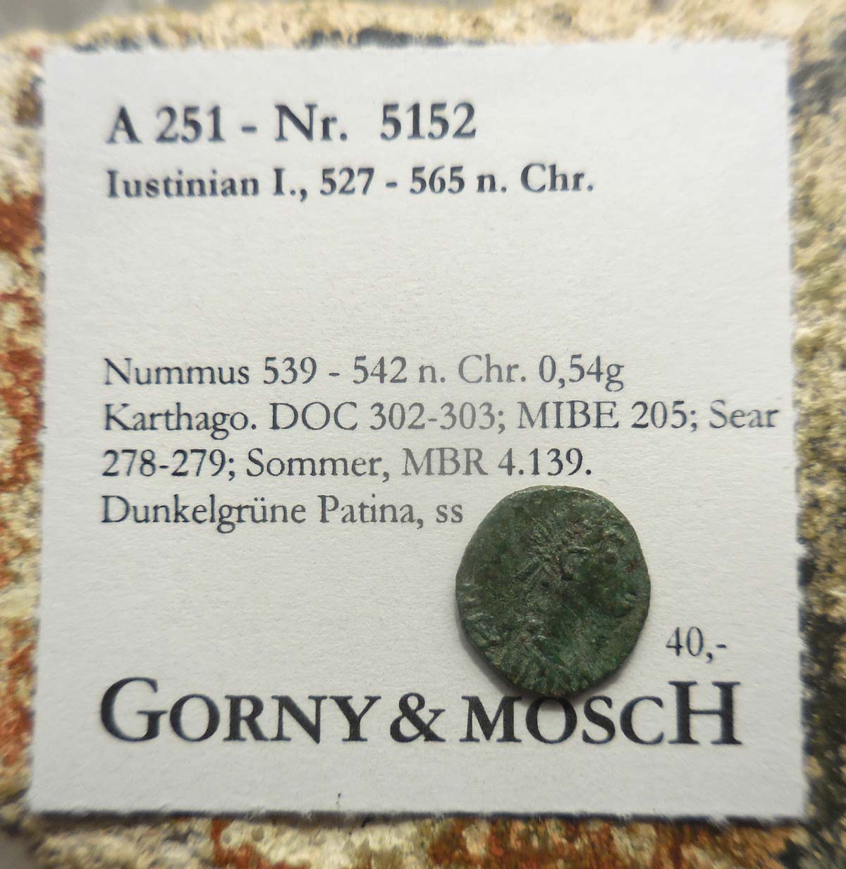 Justinian-I,-527-565-Ad-Ae-Nummus-0.54g.-539-542-Ad-Carthage.
