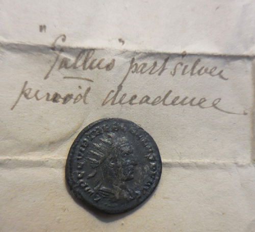 When-Coins-Were-Stored-In-Paper,-Ink-From-The-Well-Label,-Trebonianus-Gallus