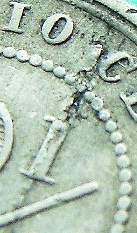 Colombian-2-1/2-Cents-1881-:-Die-Crack--,-Die-Break-,-Lamination-Error,-PMD?