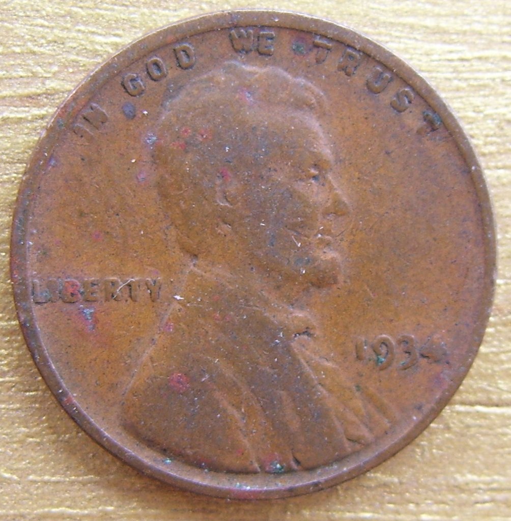 1934-Penny-...just-A-Lot-Of--Worm-Out-Or-Can-Be-Anything-Else-?...
