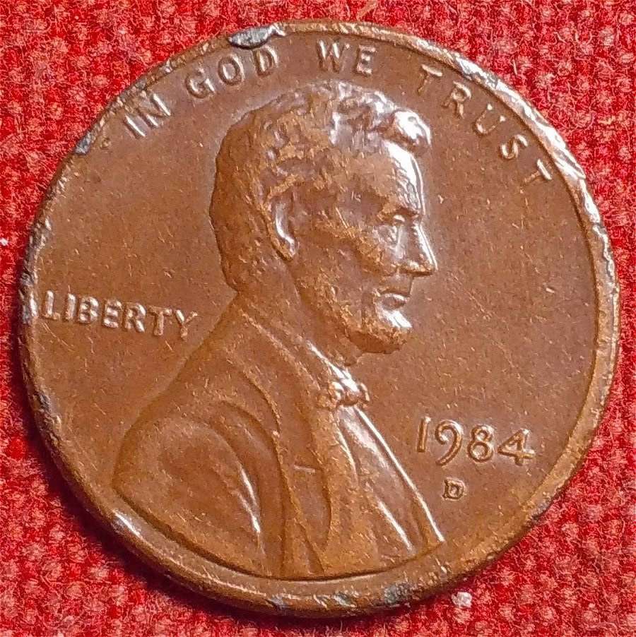 1984-D-Lincoln-Cent-RPM-North,-And-East.-Cant-Identify-#