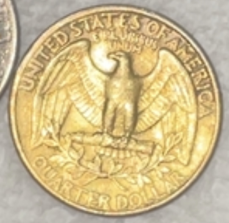 Gold-Toned-Quarter,-Black-Roosevelt-Dime-1995-Lincoln-Cent.