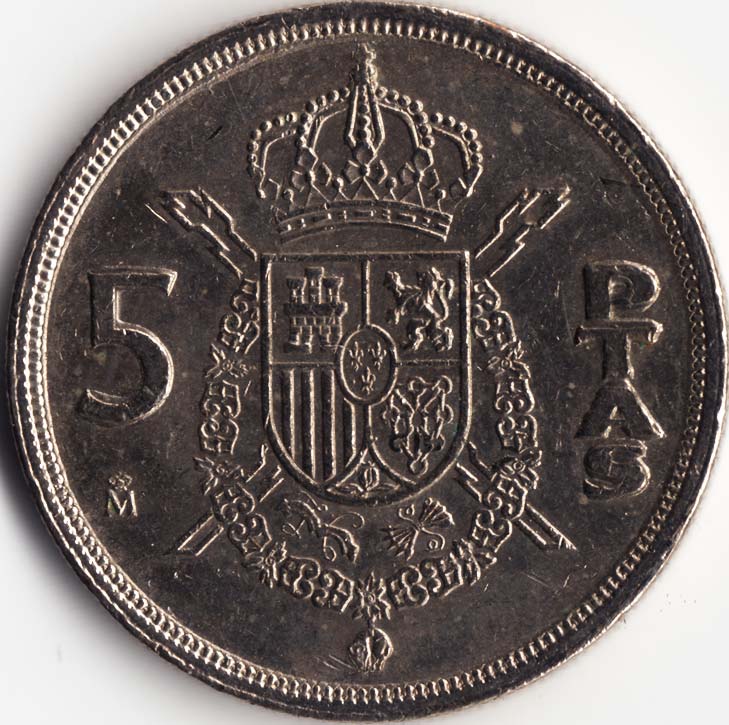 1983-Spain-5-Peseta-Severely-Deteriorating-Dies