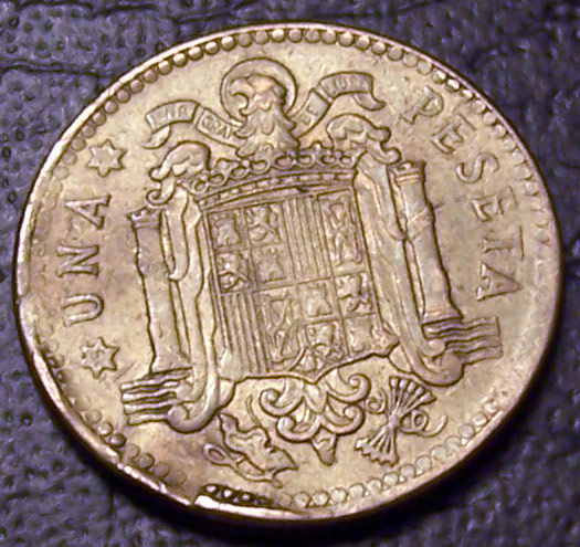 Spain-1-Peseta-Faulty-Planchet-With-Extra-Metal