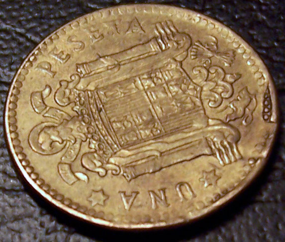 Spain-1-Peseta-Faulty-Planchet-With-Extra-Metal