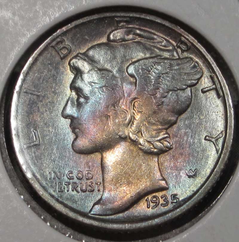 1935-Mercury-Dime-Toned