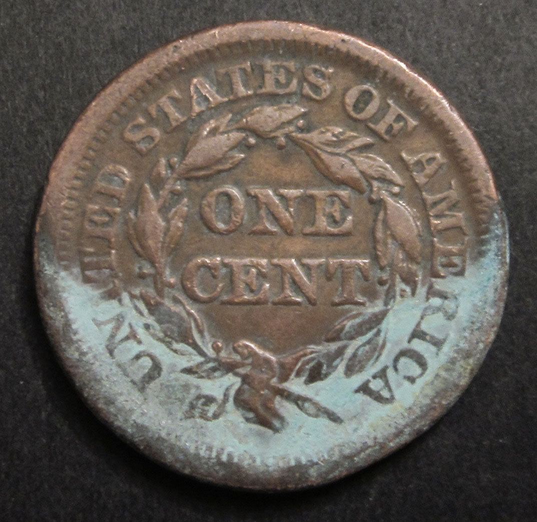 Subject-3---1853-Large-Cent-With-Some-Verdigris-Problem