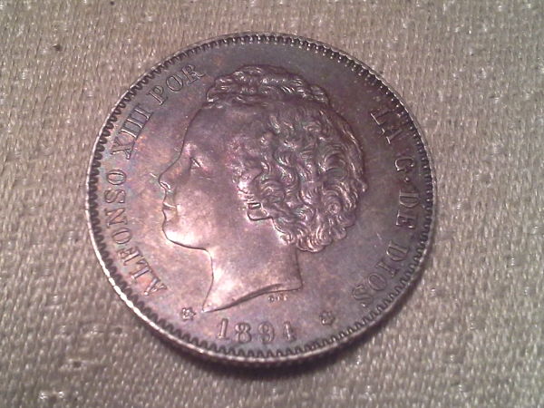 1894-Spain-Una-Peseta-Grade-Plz