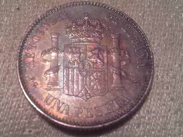 1894-Spain-Una-Peseta-Grade-Plz