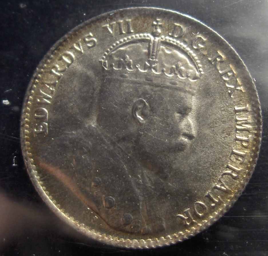 Canadian-5-Cents-1910-And-1909-Matt-???????