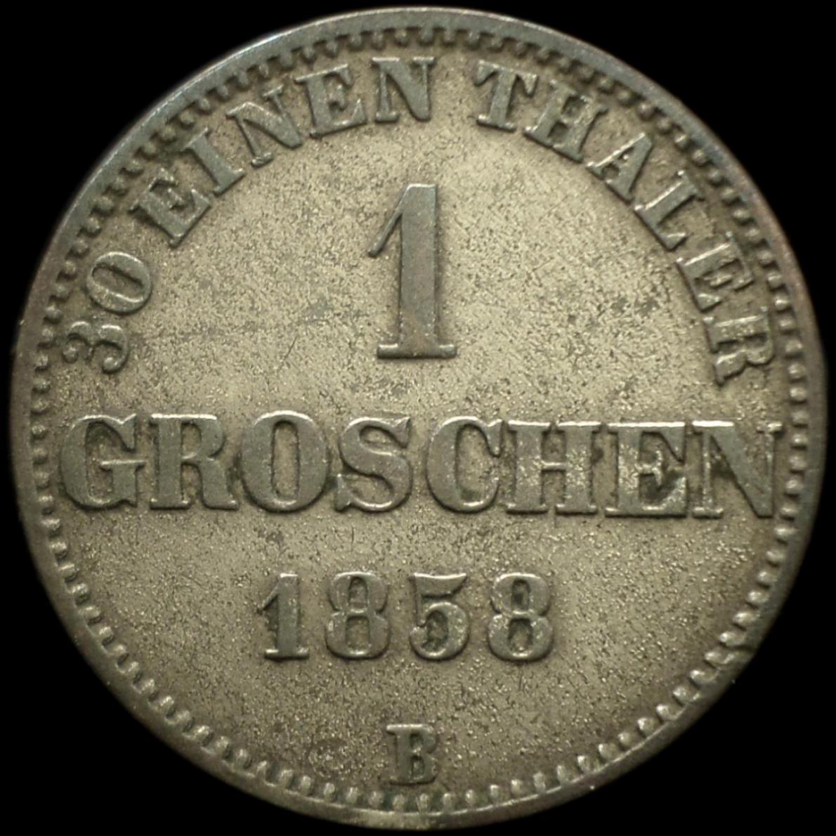 1858-B-German-States-Oldenburg-Groschen-KM-193--Help-Me-Grade-This..