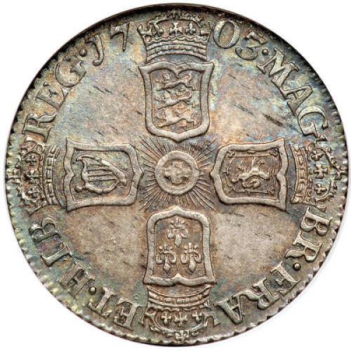Pre-Long-Beach-Pick-Up:-1703-Anne-Sixpence-Vigo-NGC-MS-62