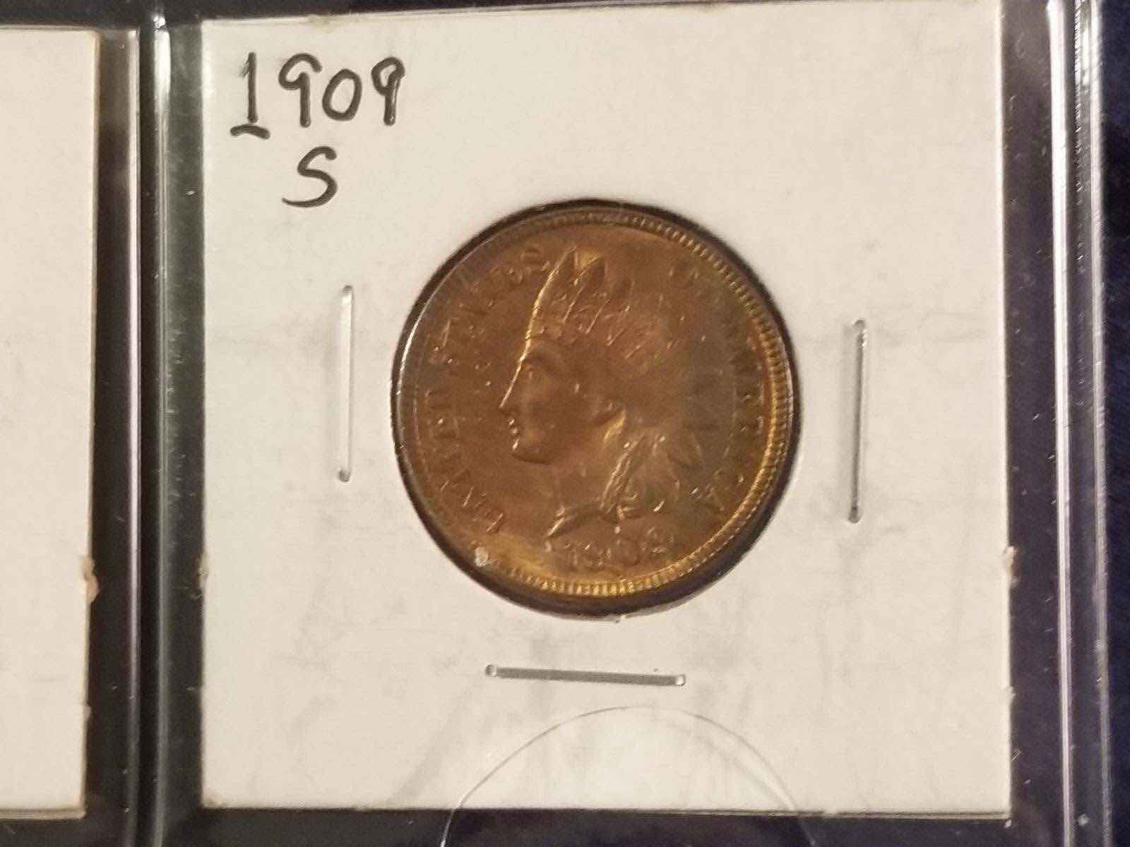 1877-And-1909-S-AU-Or-Unc-Indian-Cents