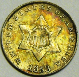 1853-Silver-Three-Cent