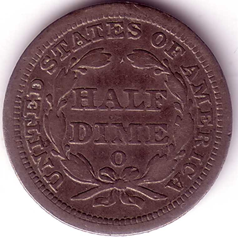 Two-1857-Half-Dimes