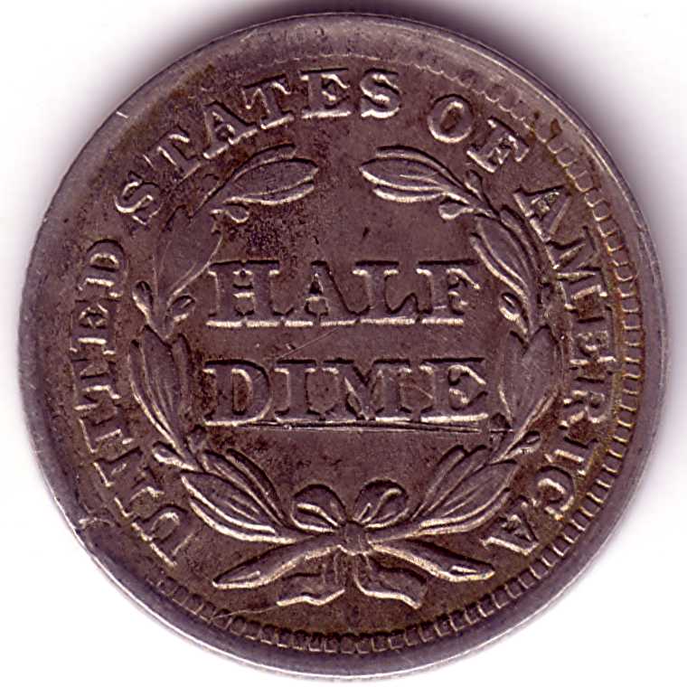 Two-1857-Half-Dimes