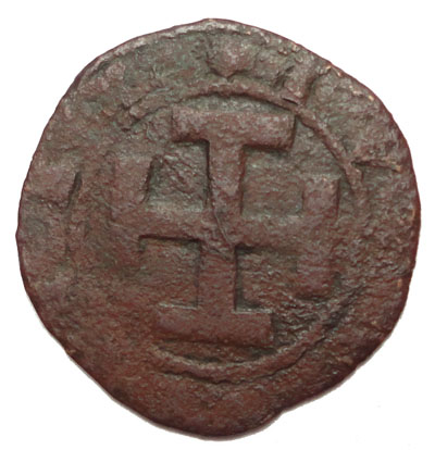 Coin-Id,-Medieval-With-Large-Cross-|-Naples-1515-19-Copper