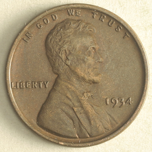 1934-Wheat-Cent-For-Grading-#3