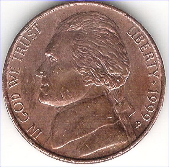 Copper-Toned-1999-Jefferson-Nickel