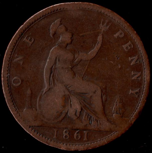 1861-Great-Britain-Penny-KM-#-749.2---Variety-?