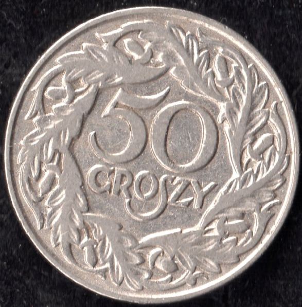 Poland-50-Groszy-Y#-13-1923---Grade