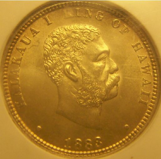 1883-Hawaii-25-Cents-MS-63-&-NGC-Holder---Grade-And-Verific.