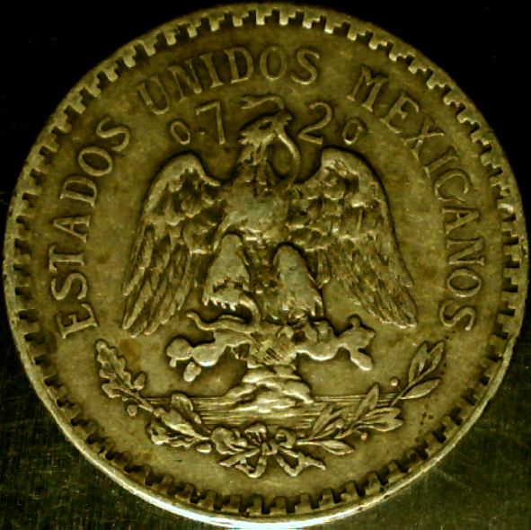1925m,-Mexico,-Un-1-Peso,-KM-#-455---Grade