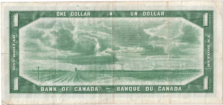 1954-Canada-Ha-$1-Coyne-Towers-Devil's-Hair-Error-Note-Grade