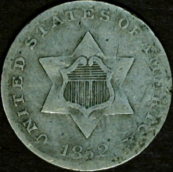 1852-Silver-3-Cent-Piece---Grade