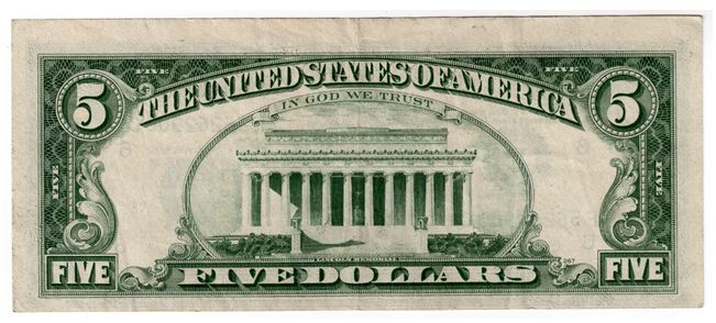 1974-Off-Center-Printed-$5-Bill