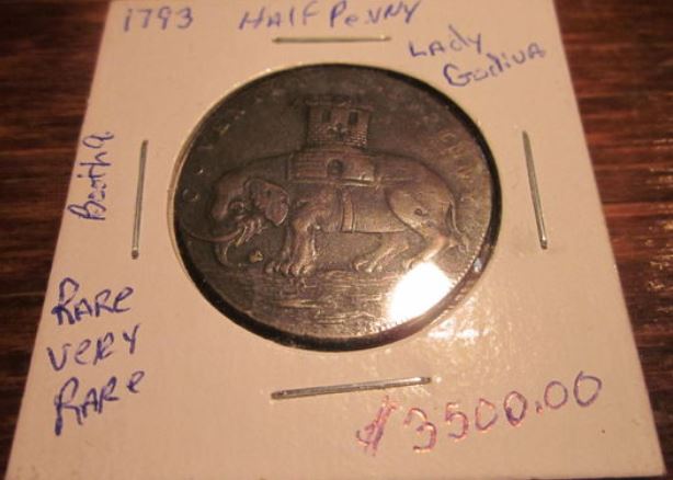 1793-Half-Penny,-Lady-Godiva--Real,-Variety,-Error?
