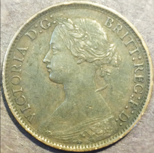 1868-Farthing-Great-Britain---Grade-Needed