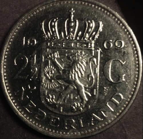 1969-Netherlands-2-1/2-Gulden-Hair-Lock,-Fish-&-Cock-Details