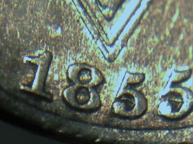 1855-3-Cent-Silver,-Type-2---Clash-'And'-RPD