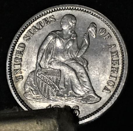 1886-Seated-Liberty-10c-Grade-Needed;-Plus-Example-Of-Luster-Before-&-After-Acetone